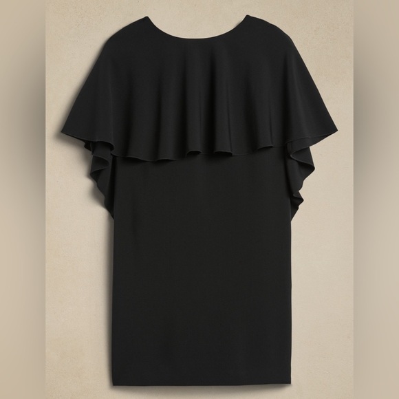 NWT! Banana Republic Black Forte Ruffle Mini Ruffle Dress - Size Medium🪁 - Picture 4 of 5